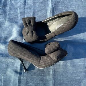 JC textile bow pumps
